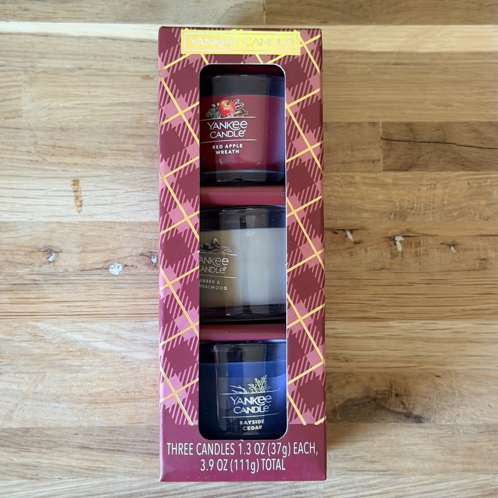 Yankee Candle SWEATER WEATHER Gift Set 3 Mini Candles 1.3 oz each New in Box